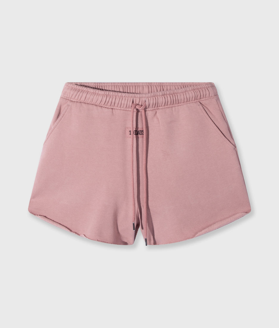 fleece shorts | raspberry