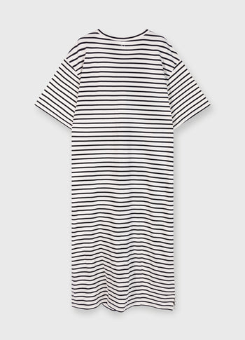 t-shirt dress stripes | ecru/black