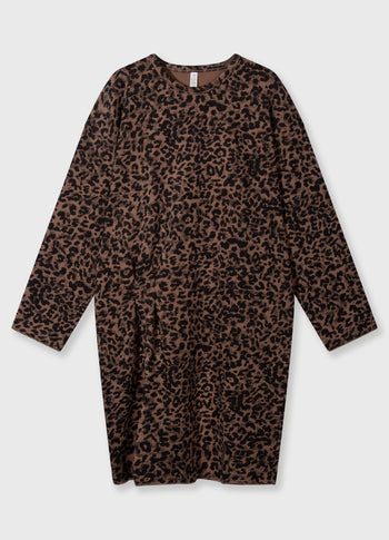 statement dress leopard | dark fudge