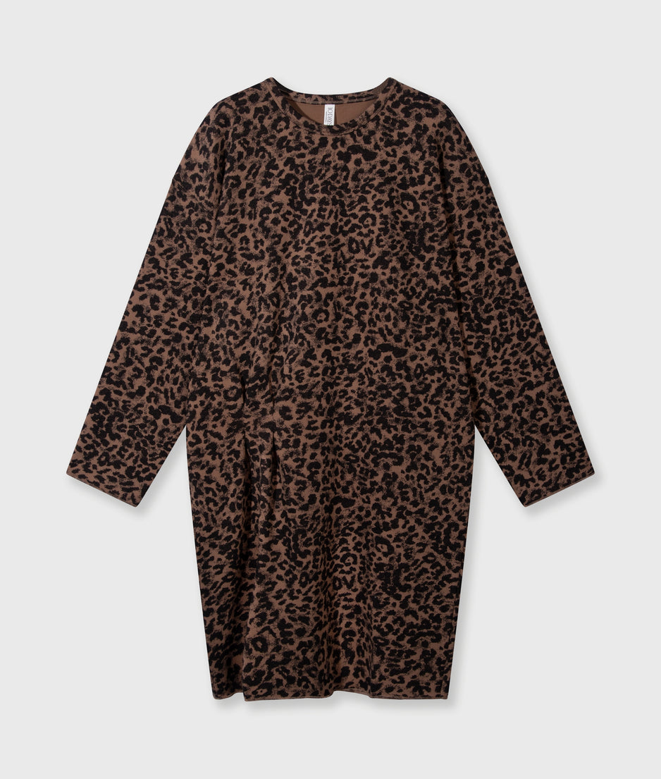 statement dress leopard | dark fudge