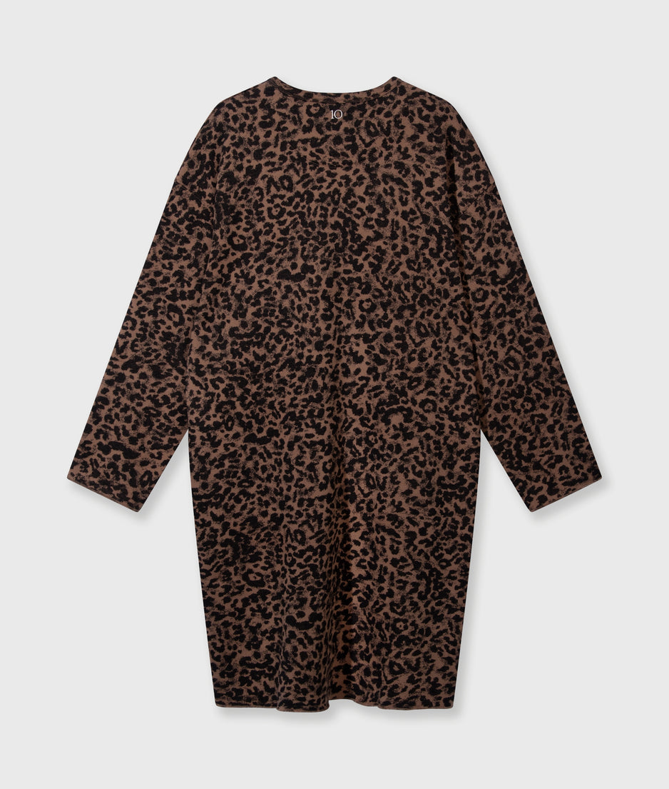 statement dress leopard | dark fudge