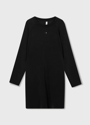 longsleeve midi dress scuba | black