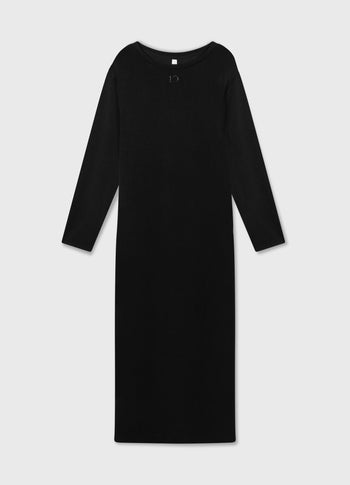 longsleeve maxi dress scuba | black