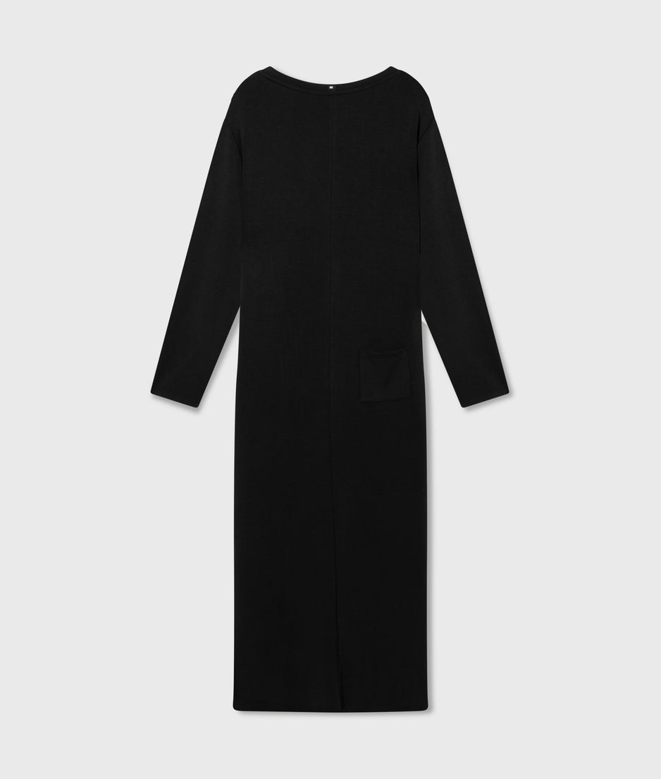 longsleeve maxi dress scuba | black