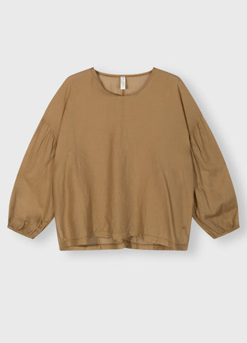 ballon sleeve blouse | cedar brown