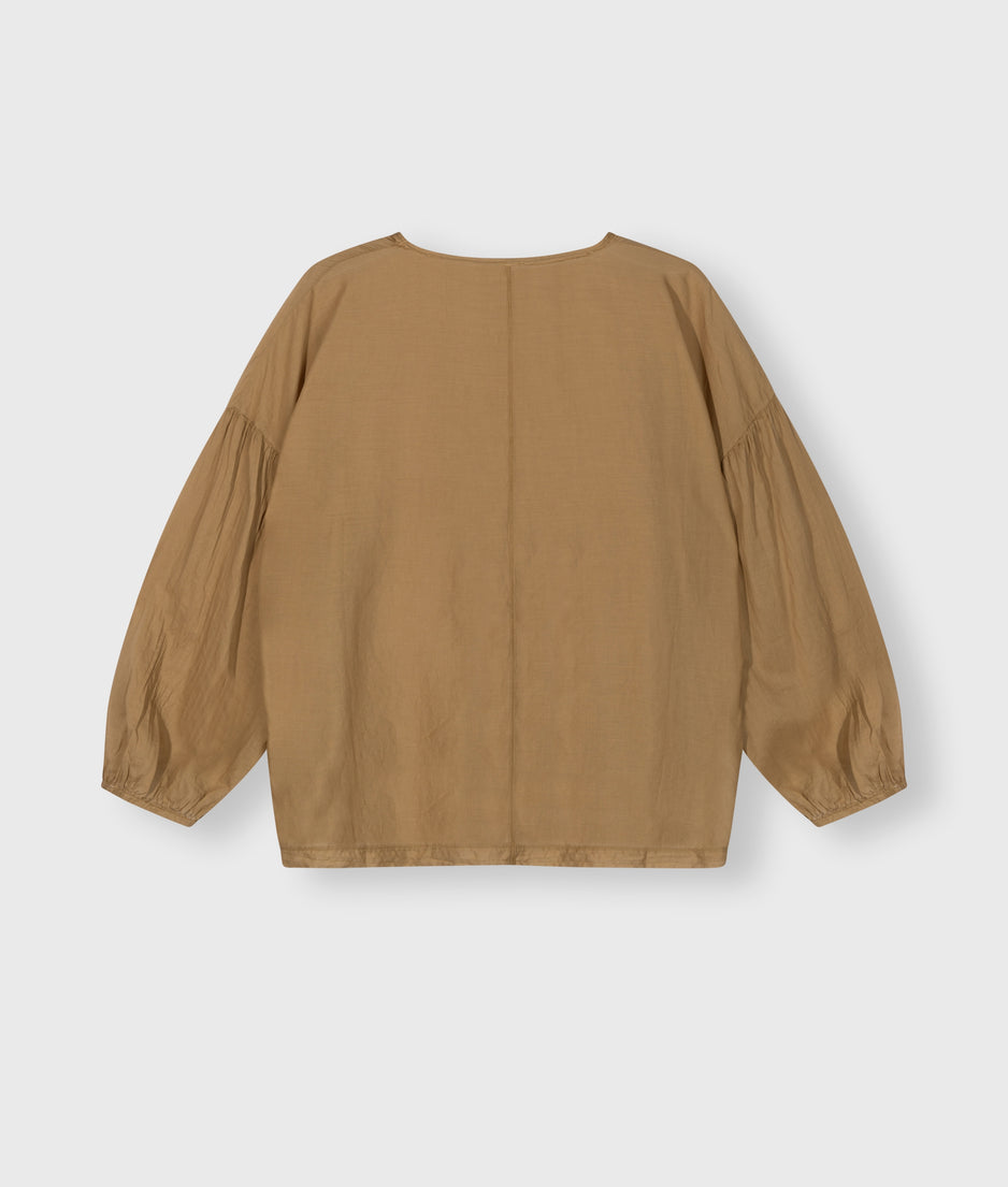 ballon sleeve blouse | cedar brown