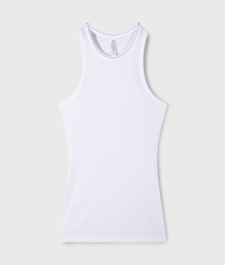 the tank top pearls | white