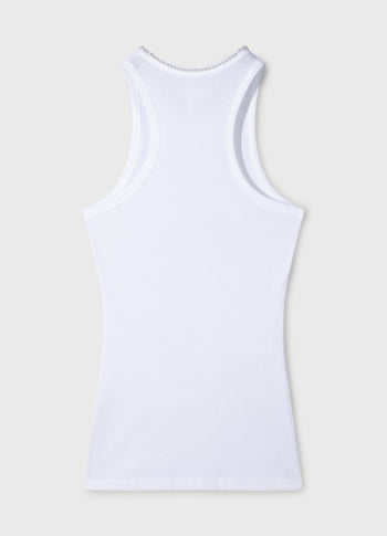 the tank top pearls | white