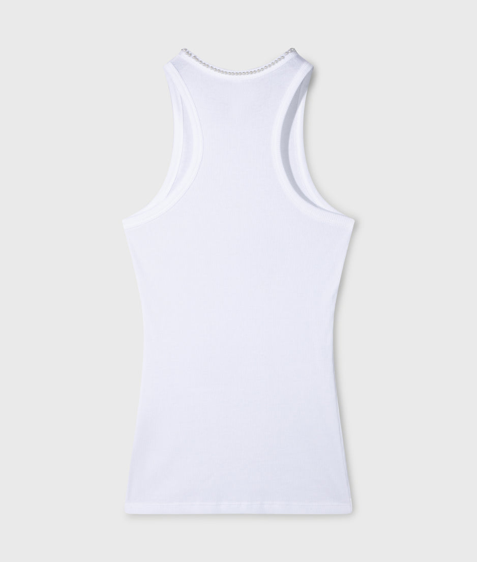 the tank top pearls | white