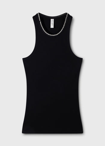 the tank top pearls | black