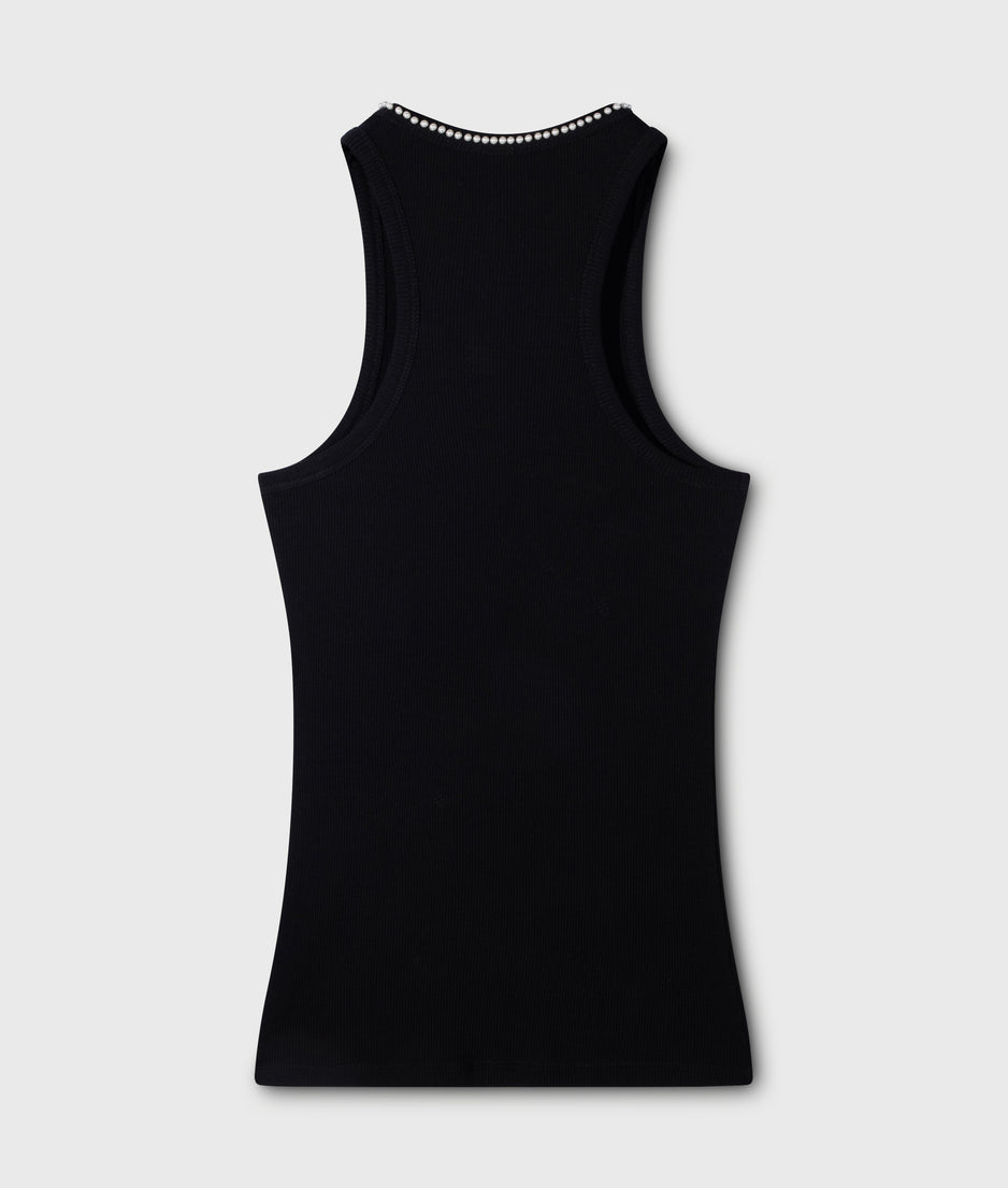 the tank top pearls | black