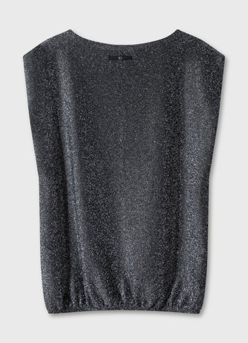 sleeveless top glitter | black