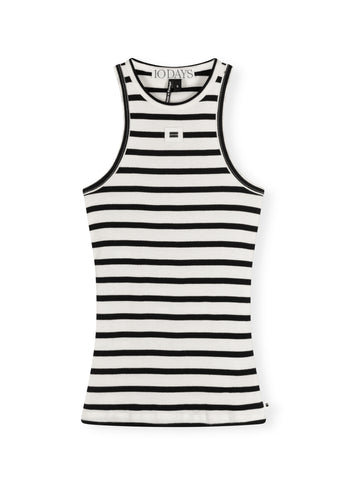 tank top rib stripe | ecru/black