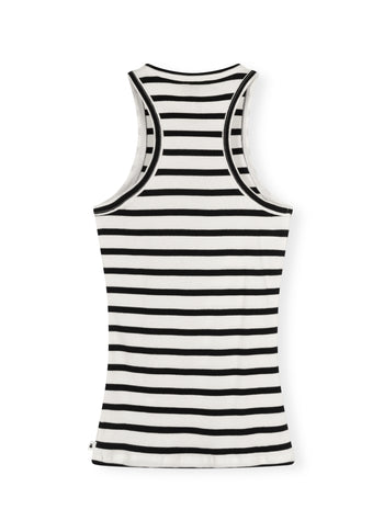 tank top rib stripe | ecru/black