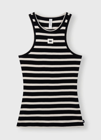 tank top rib stripes | black/light natural