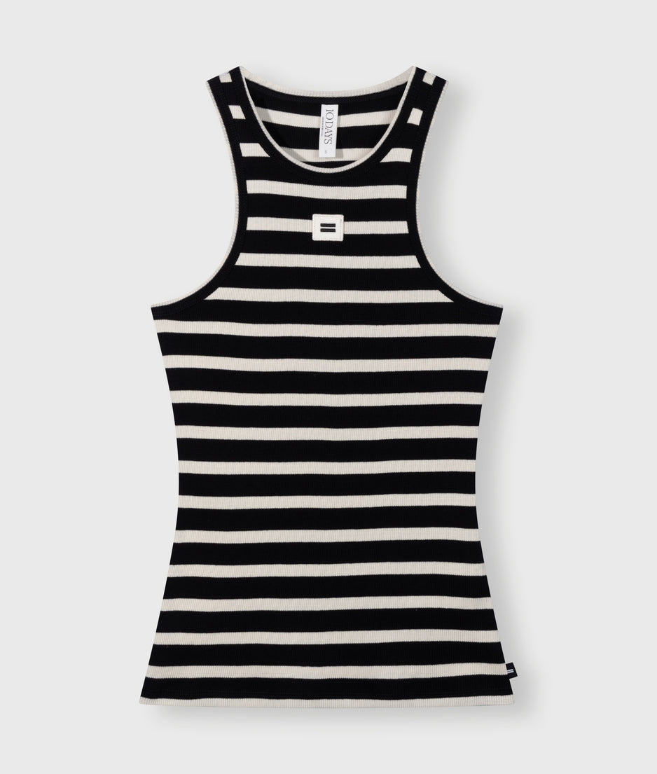 tank top rib stripes | black/light natural