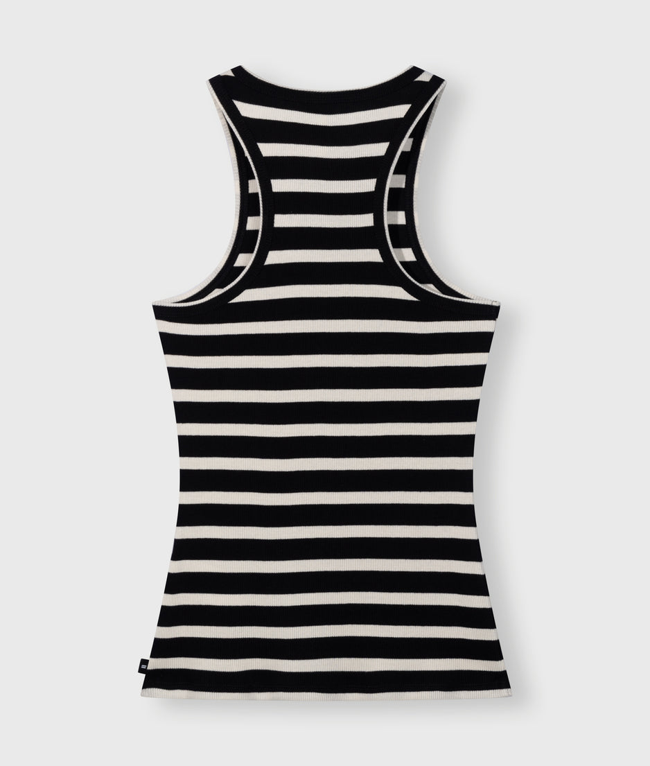 tank top rib stripes | black/light natural