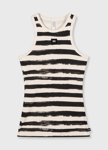 tank top rib stripes | ecru