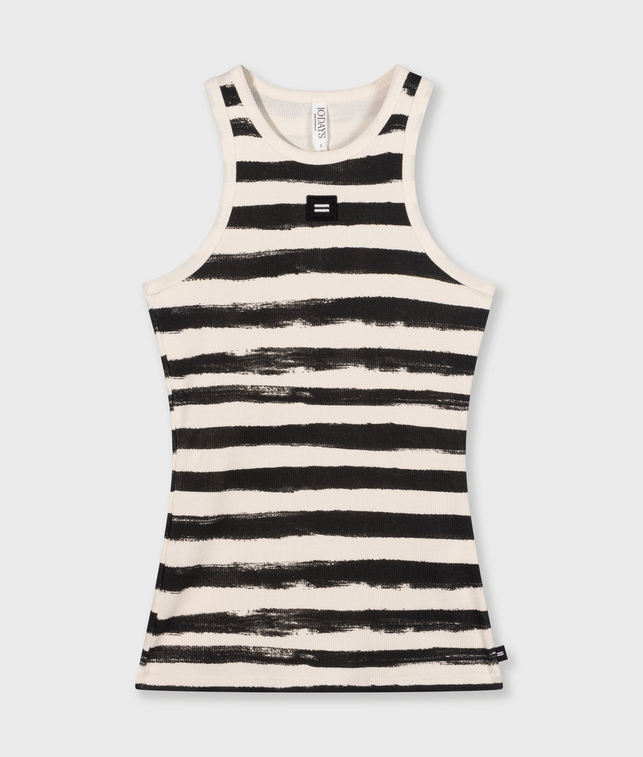 tank top rib stripes | ecru