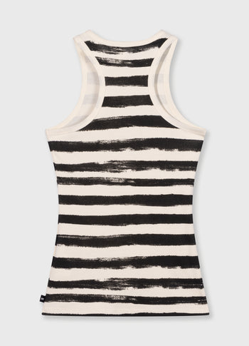 tank top rib stripes | ecru