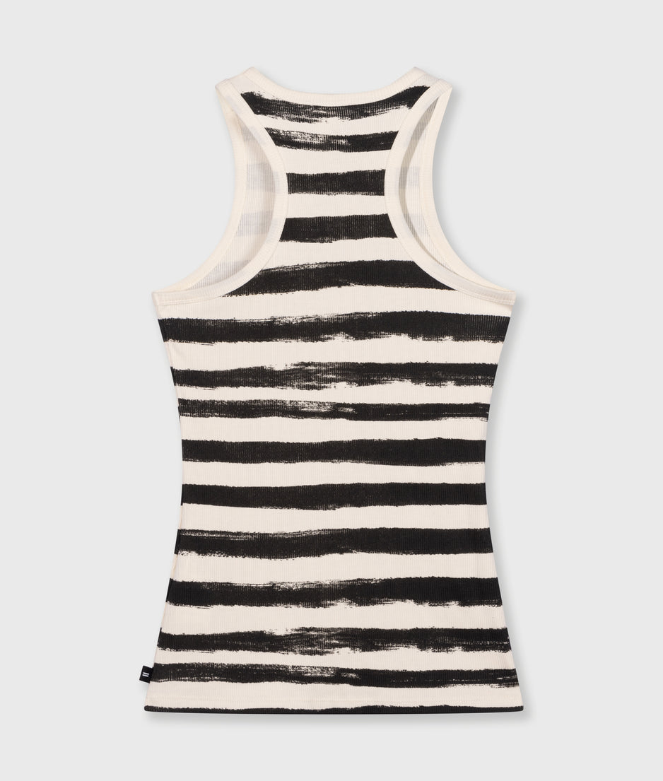 tank top rib stripes | ecru