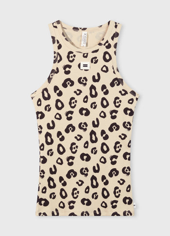 tank top rib leopard | oyster