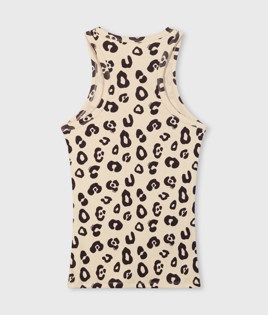 tank top rib leopard | oyster