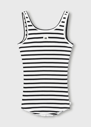 ballet top back scoop stripes | ecru/black