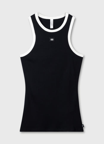 tank top rib contrast | black