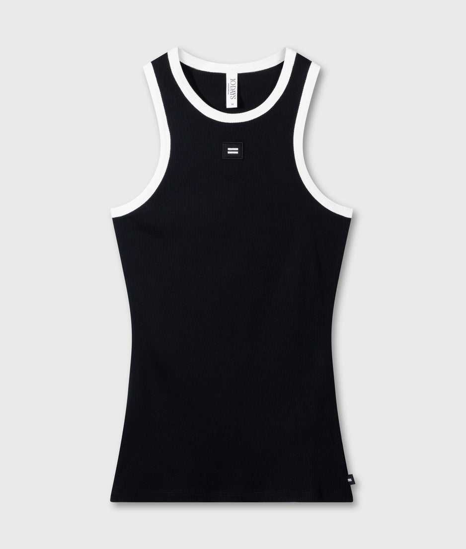 tank top rib contrast | black