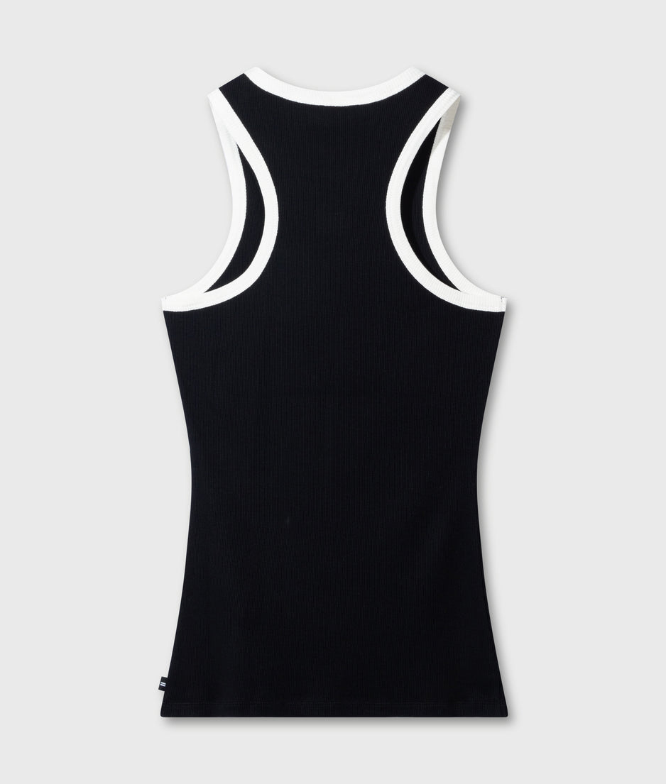 tank top rib contrast | black