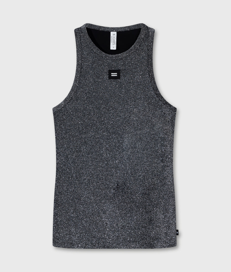 tank top glitter | black