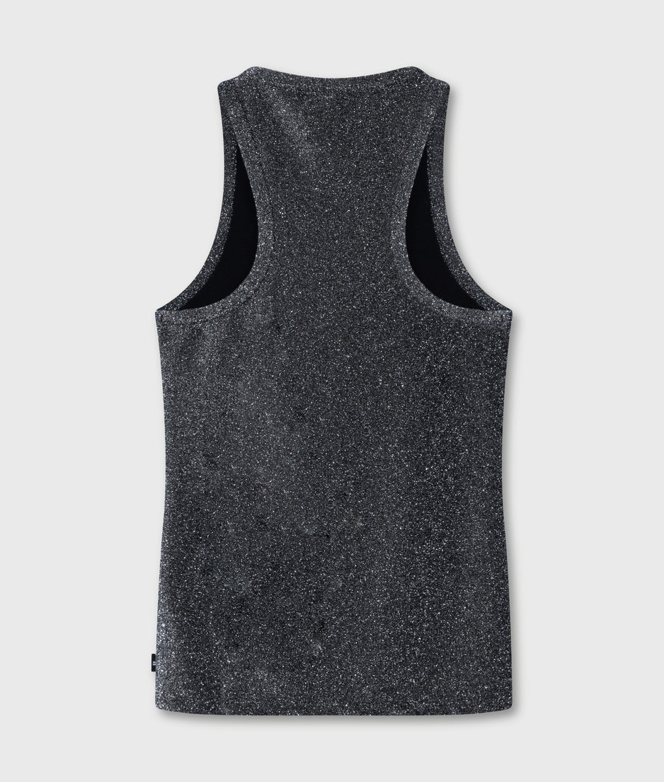 tank top glitter | black