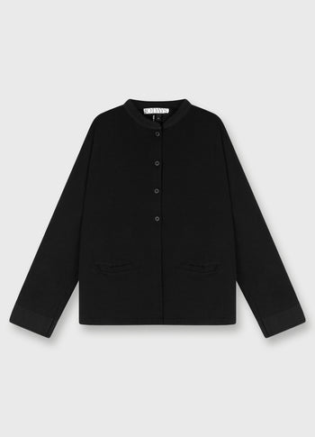 standing collar jacket | black