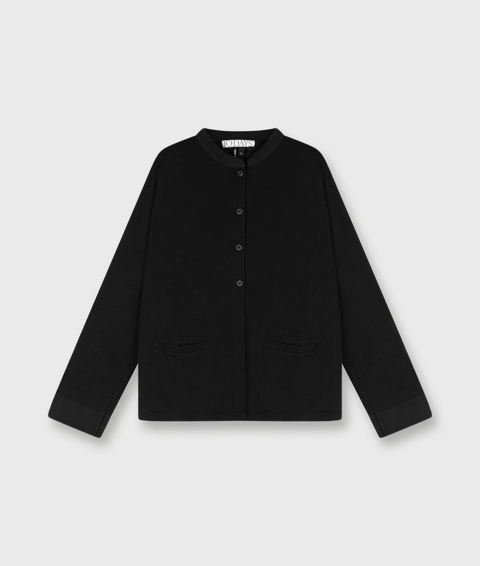 standing collar jacket | black