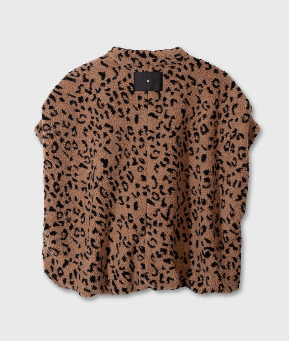 teddy gilet leopard | dark fudge