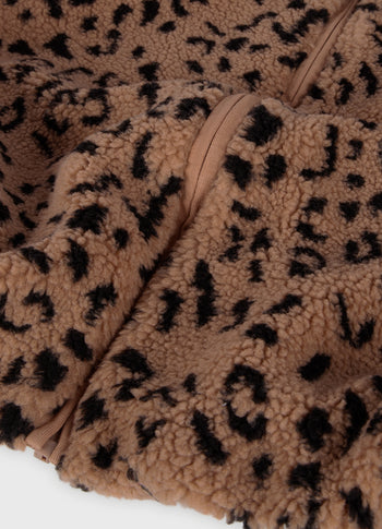 teddy gilet leopard | dark fudge