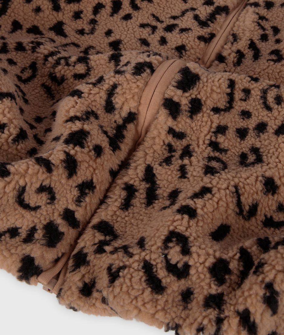 teddy gilet leopard | dark fudge