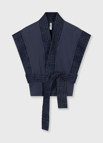 padded kimono gilet | yale blue