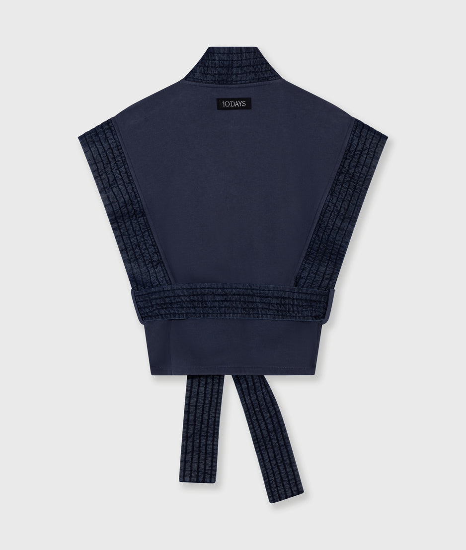 padded kimono gilet | yale blue