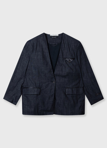 statement blazer denim | yale blue