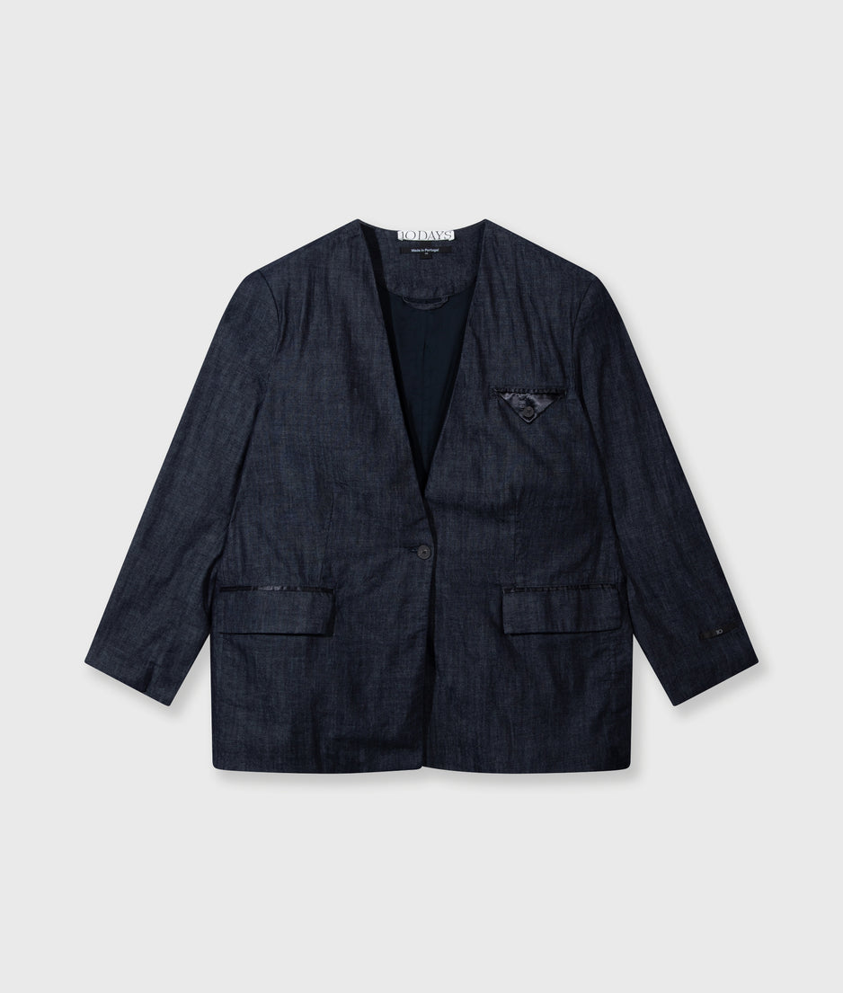 statement blazer denim | yale blue