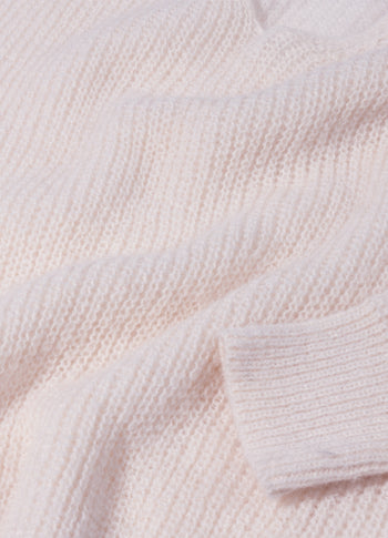 deep neck knit sweater | marshmallow