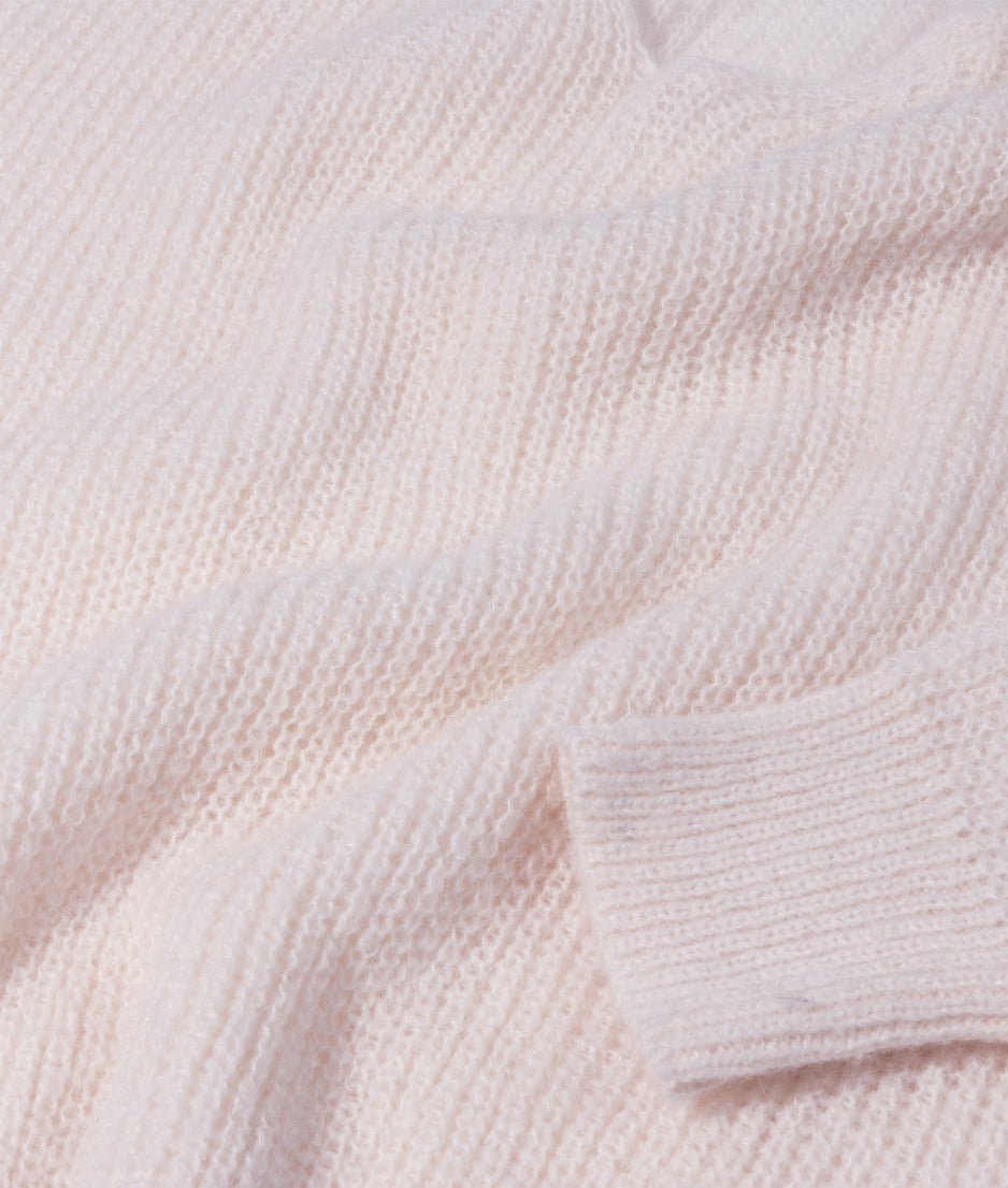 deep neck knit sweater | marshmallow