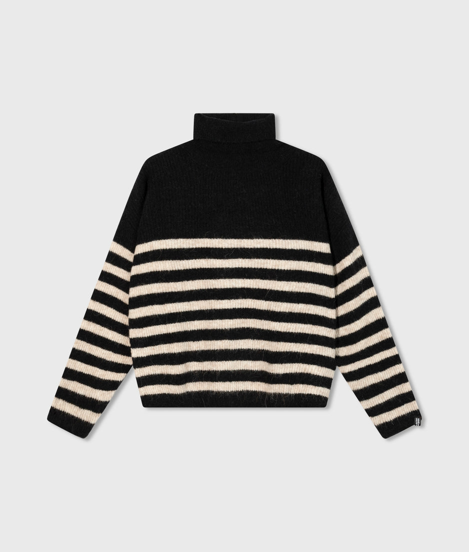 coll sweater knit stripes | black/light latte