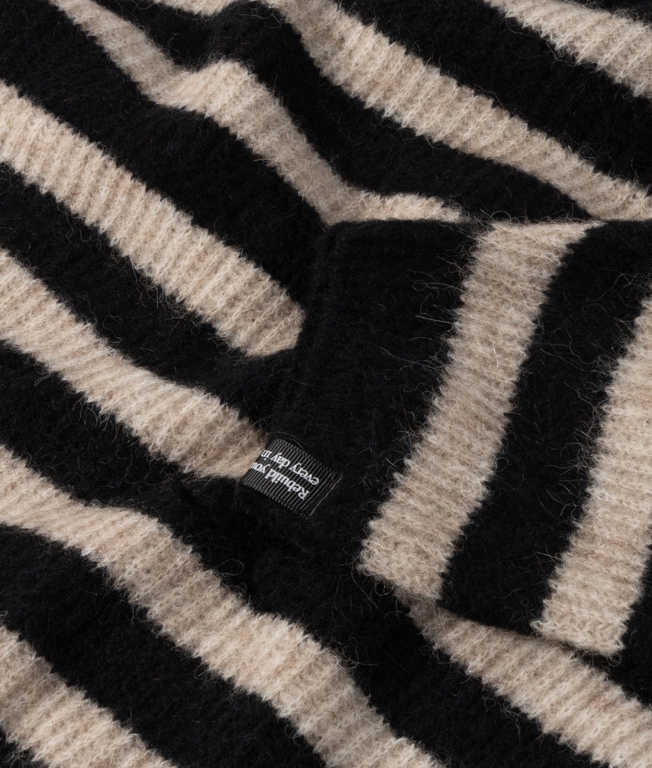 coll sweater knit stripes | black/light latte