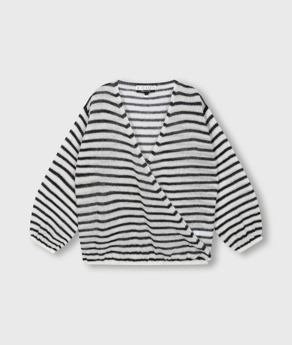 dance knit sweater stripes | ecru/black