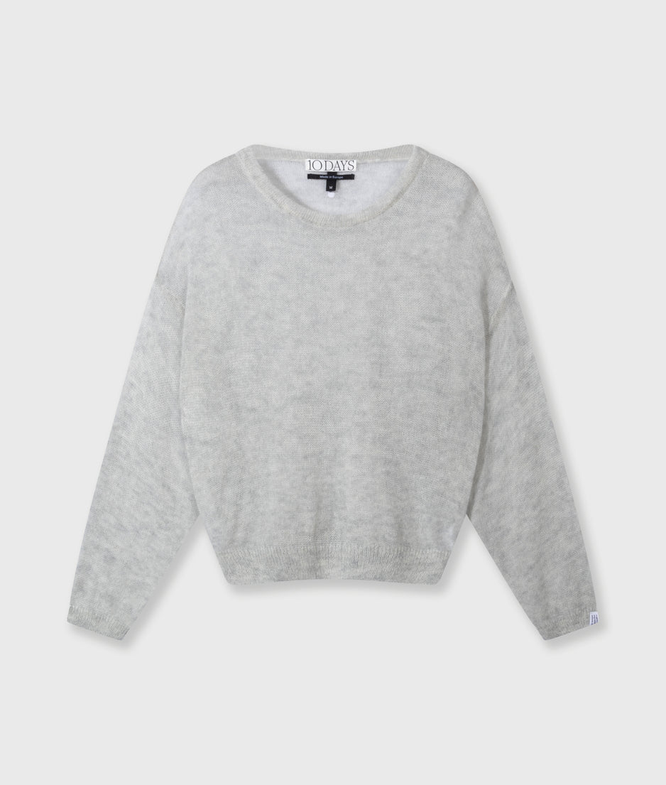 knit sweater | light grey melee