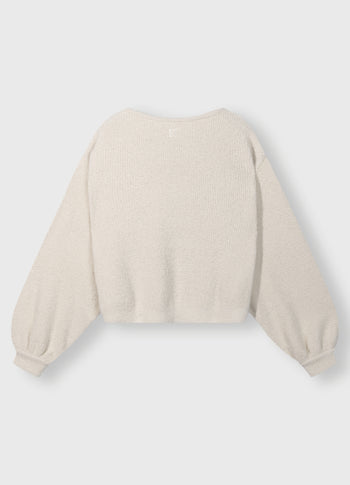boucle knit sweater | light natural