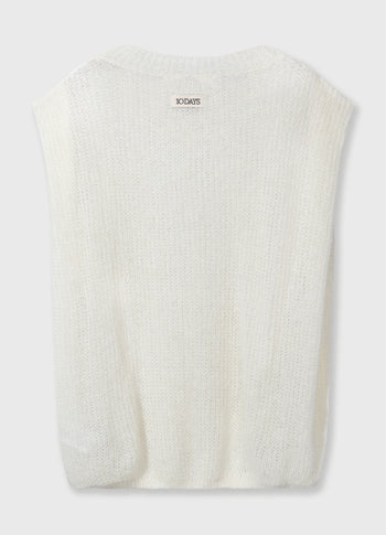 shortsleeve knit sweater | ecru